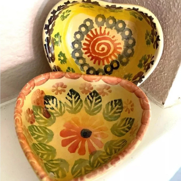 Other - Vintage Italian Pottery Heart Bowl /Trinket Dish Set-2